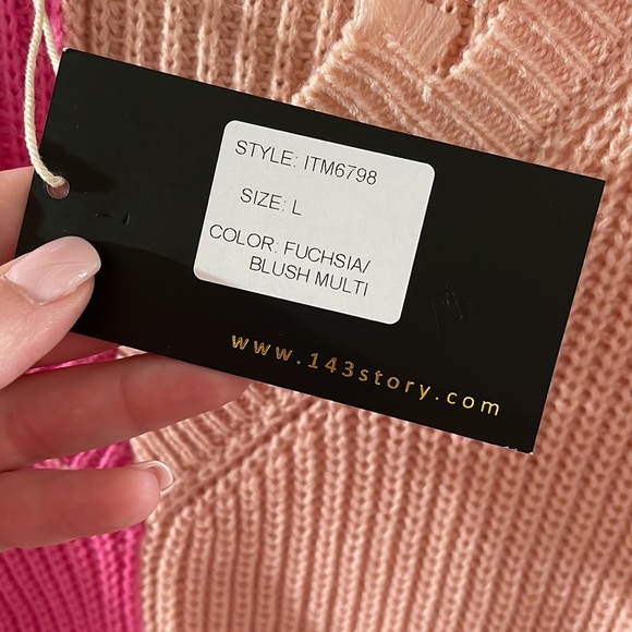 Sweetness Color Block Sweater - Fuchsia - Picture 4 of 5